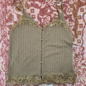 Zara tank with buttons and lace NWT
